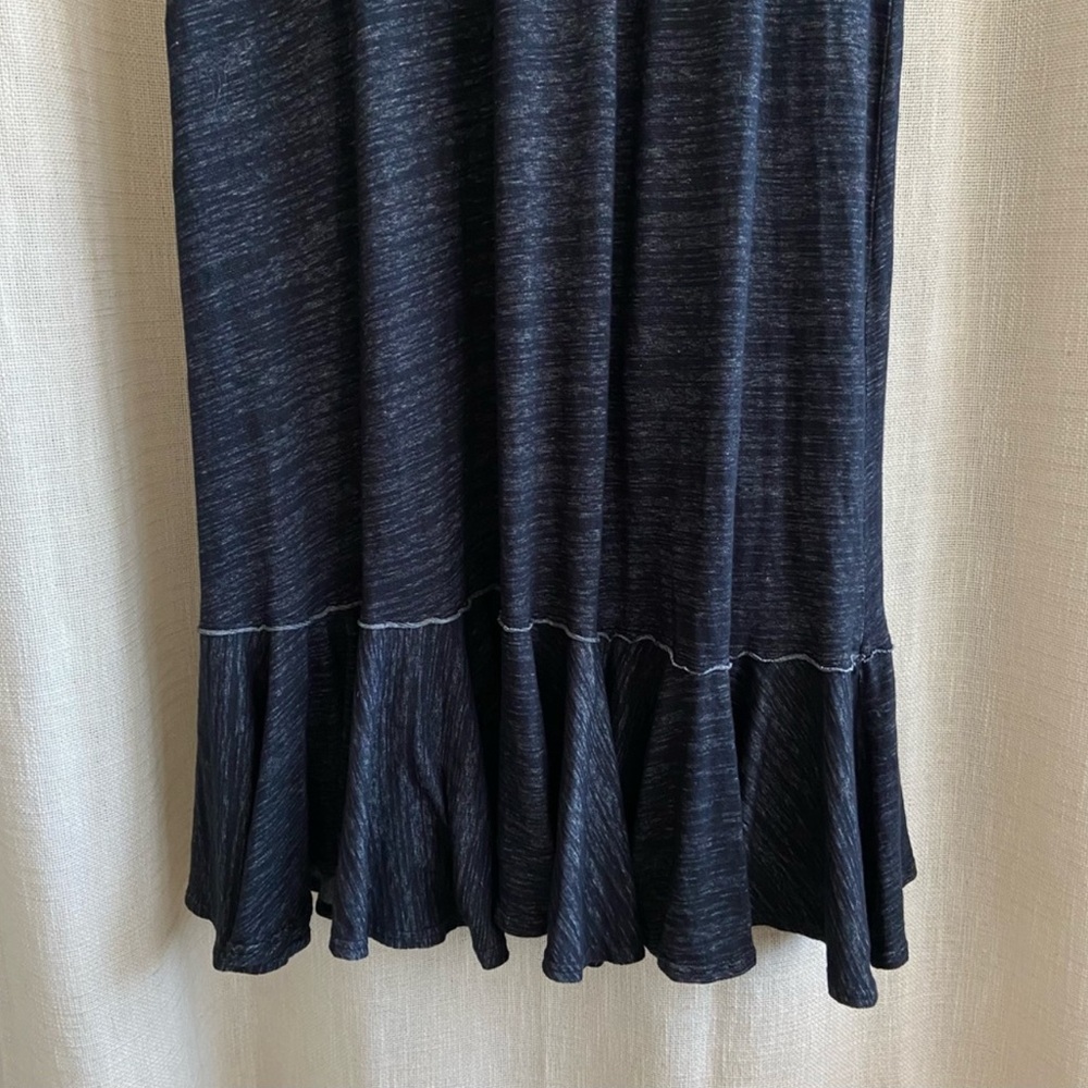 Free People Black Beach Havana Ruffle Maxi Tee T-Shirt Dress - Picture 10 of 12